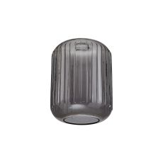 Zenth 20x25.5cm Smoke Ribbed Cylinder Glass (P), Shade