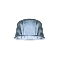 Zenth 28x17.5cm Petrol Blue Ribbed Dome Glass (Q), Shade