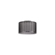 Zenth 17x11cm Smoke Plated Chevron Pattern Drum Glass (S), Shade