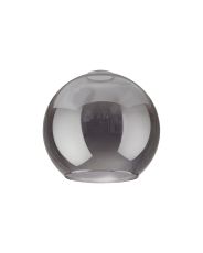 Zenth 20x18cm Open Mouth Round Smoked Plated Globe Glass (U), Shade
