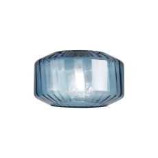 Zenth 30x16.5cm Blue Chamfered Round Rippled Glass (Z), Shade