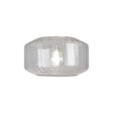 Zenth 30x16.5cm Clear Chamfered Round Rippled Glass (Z), Shade