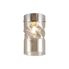 Zenth 12x22cm Twisted Cylinder Cognac Glass (AA), Shade c/w Polished Chrome 3 Rod Suspension Plate