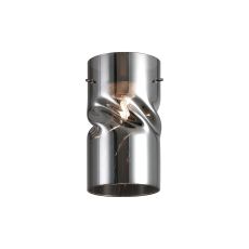 Zenth 12x22cm Twisted Cylinder Chrome Glass (AA), Shade c/w Polished Chrome 3 Rod Suspension Plate