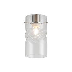 Zenth 12x22cm Twisted Cylinder Clear Glass (AA), Shade c/w Polished Chrome 3 Rod Suspension Plate
