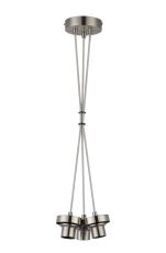 Zenth 18cm Satin Nickel 3 Light E27 1m Cluster Pendant (FRAME ONLY), Suitable For A Vast Selection Of Glass Shades