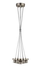 Zenth 26cm Satin Nickel 7 Light E27 1.5m Cluster Pendant (FRAME ONLY), Suitable For A Vast Selection Of Glass Shades