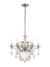 Zinta 60cm Pendant 6 Light E14 Polished Chrome/Crystal