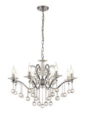 Zinta 75cm Pendant 8 Light E14 Polished Chrome/Crystal