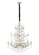 Zinta 100cm Pendant 3 Tier 22 Light E14 French Gold/Crystal, (ITEM REQUIRES CONSTRUCTION/CONNECTION) Item Weight: 26.4kg