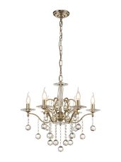 Zinta 60cm Pendant 6 Light E14 French Gold/Crystal