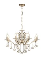 Zinta 75cm Pendant 8 Light E14 French Gold/Crystal