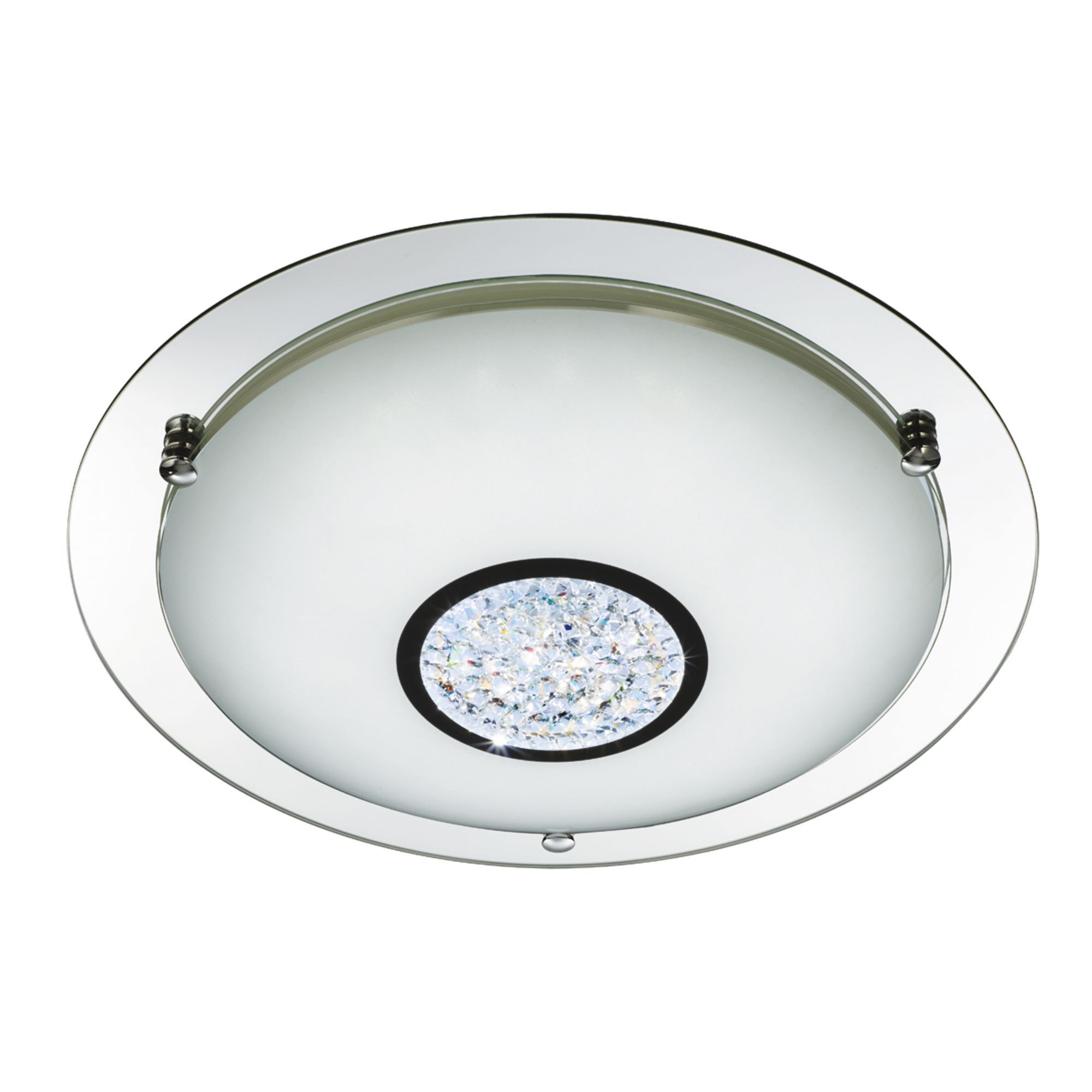 Searchlight LED Semi Flush Bathroom Ceiling Light Chrome Crystal IP44-4404-4CC Searchlight LED Semi Flush Bathroom Ceiling Light Chrome Crystal IP44-4404-4CC